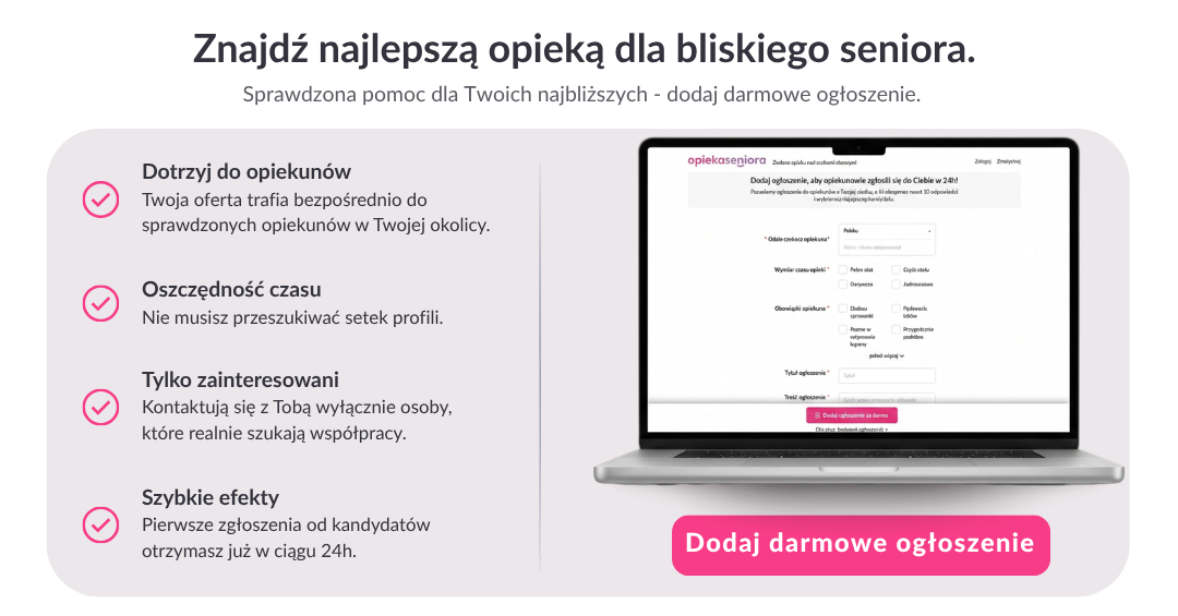 Szukam opiekunki do starszej osoby - 10 przykładów ogłoszeń
